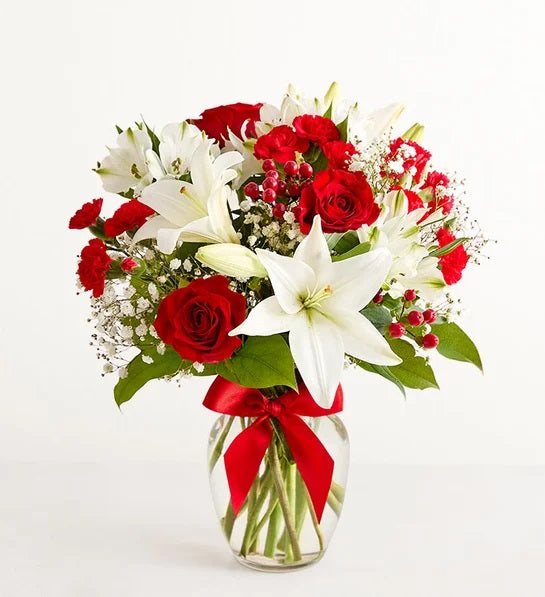 Clasic Red White Lilys